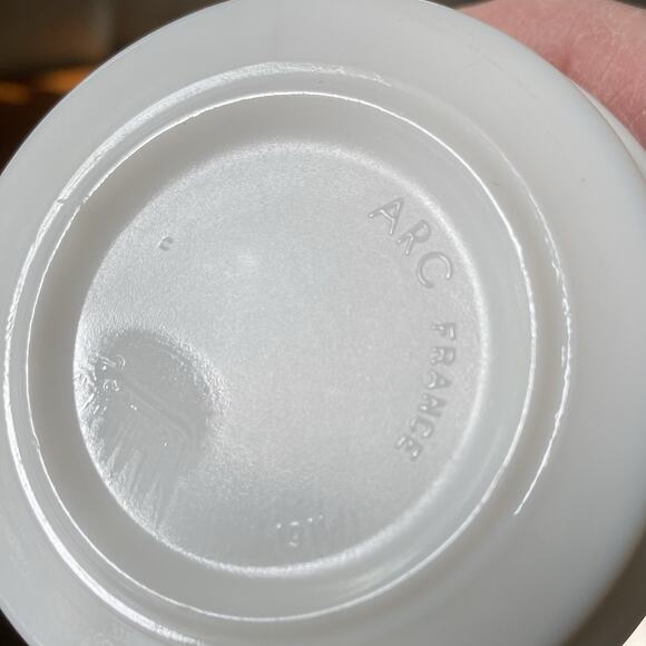 Lot of 2 Arcoroc ARC France Brush Spring Yellow Mugs Cups 3.5" tall 8 oz - Picture 2 of 6